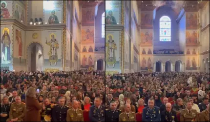 În Catedrala Națională, Corul Patriarhiei a cântat o melodie pe versurile poetului legionar Radu Gyr