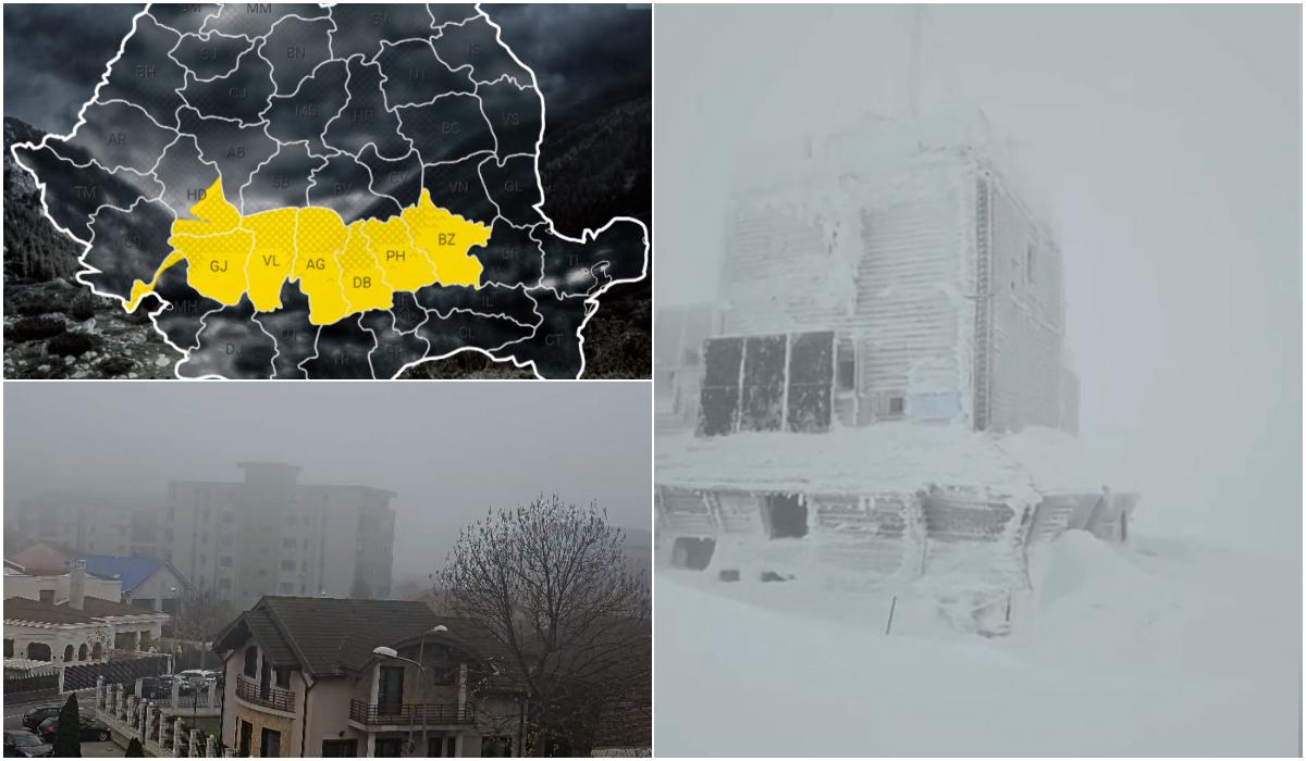 Ciclonul Adel aduce ninsori în România în weekend. Zăpadă de doi metri la munte