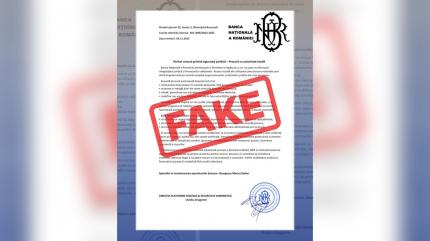 Un document fals atribuit BNR circulă online: "Nu îl semnați, este o tentativă de dezinformare!"