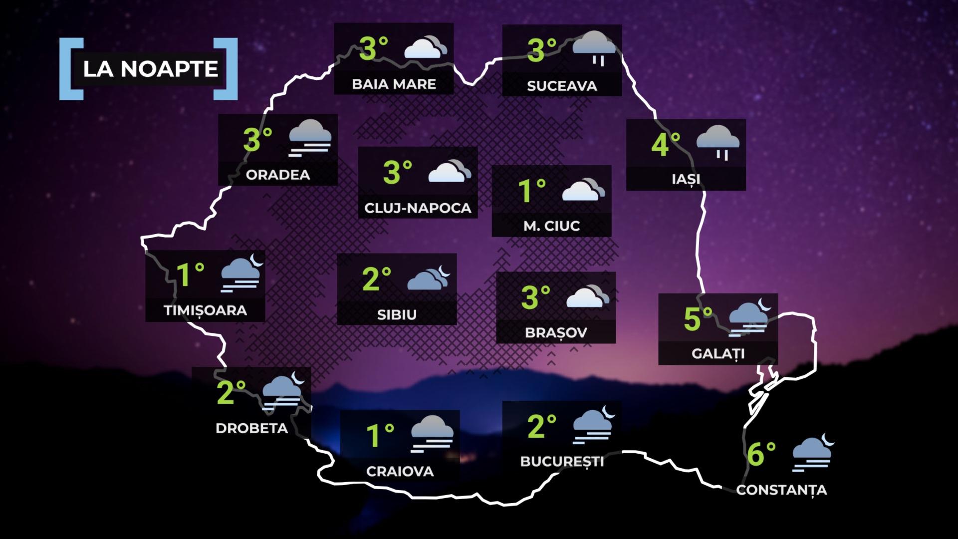 Vremea de mâine 2 decembrie. Temperaturile scad din nou, cu minime de până la -2 grade