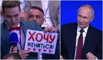 Un jurnalist și-a cerut iubita în căsătorie chiar în timpul conferinței lui Putin. Reacția ldierului rus