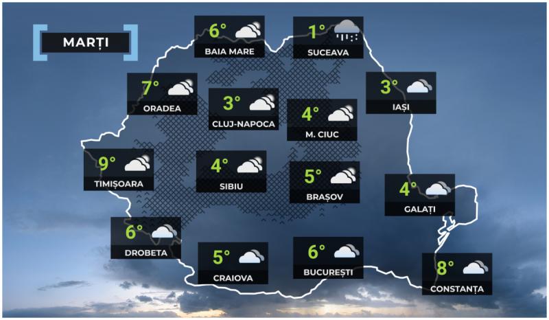 Vremea de mâine 23 decembrie în ţară