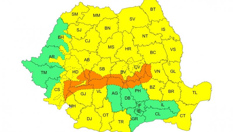 Cod galben şi portocaliu de ninsori, polei și viscol p&acirc;nă luni. Prognoza specială pentru Capitală