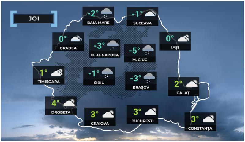 Vremea de mâine 1 ianuarie în ţară