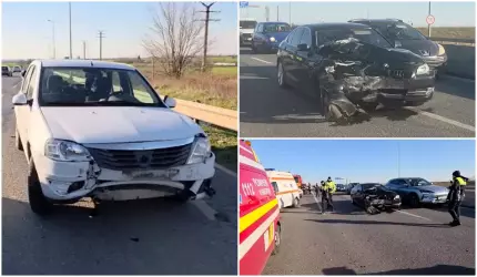 Accident cu trei mașini la ieșirea de pe A4, în Constanța. Cinci persoane implicate, una monitorizată