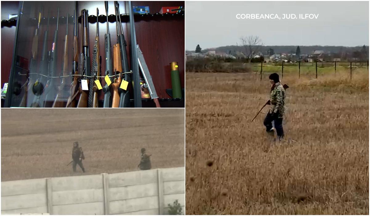 Vânători organizate lângă Bucureşti. Localnicii se plâng că îi văd cu armele pe lângă casele lor