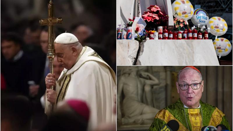 Papa Francisc a trecut bine peste noapte, dar rămâne în stare critică. Cardinalul Timothy Dolan: "Probabil e aproape de moarte"