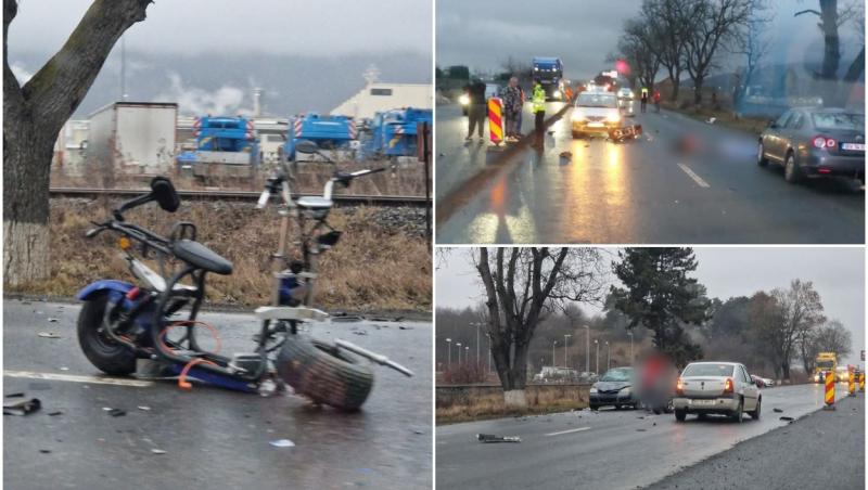 Moped spulberat pe DN 73, între Cristian și Brașov. Un bărbat și-a pierdut viața după impactul teribil