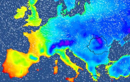 Harta temperaturilor în Europa