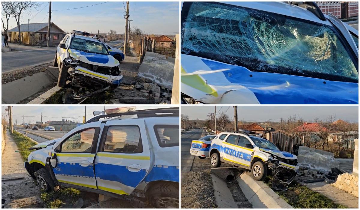 imagini accident autospeciala de politie in Constanta