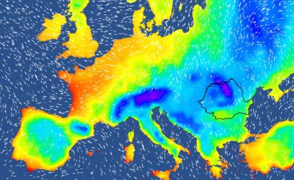 Harta temperaturilor în Europa