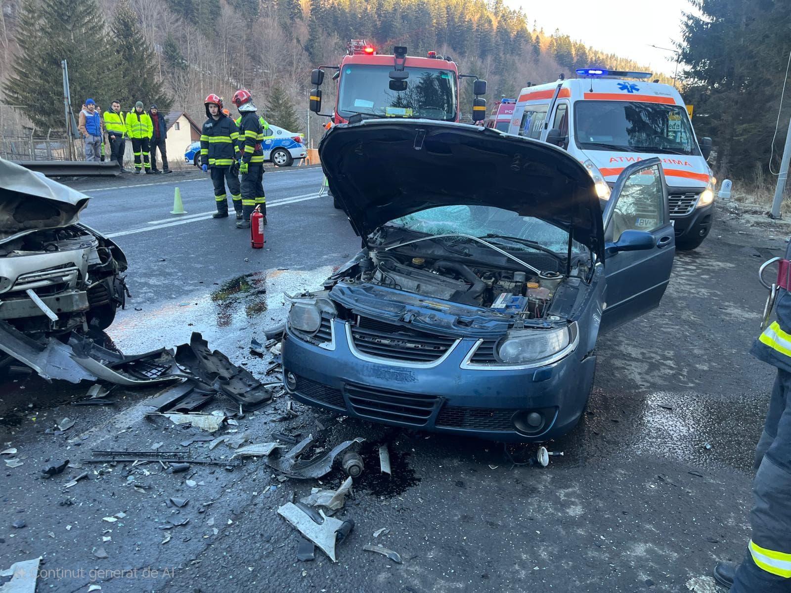 Accident mortal pe DN1, în Predeal. Un bărbat şi-a pierdut viaţa şi trei sunt răniţi, după ce două maşini s-au făcut zob