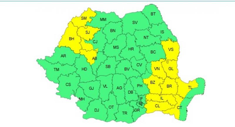 Vremea în România. Hartă meteo Vremea în România. Hartă meteo
