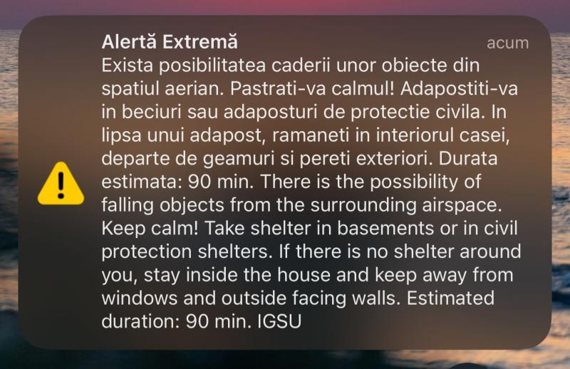 Mesaj RO-Alert pentru nordul judeţului Tulcea, 30 mai 2025