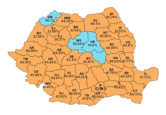Rezultate alegeri prezidenţiale 2025 pe judeţe. Harta voturilor