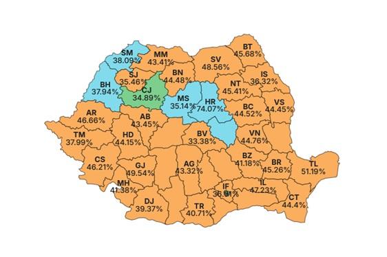 Rezultate alegeri prezidenţiale 2025 pe judeţe. Harta voturilor