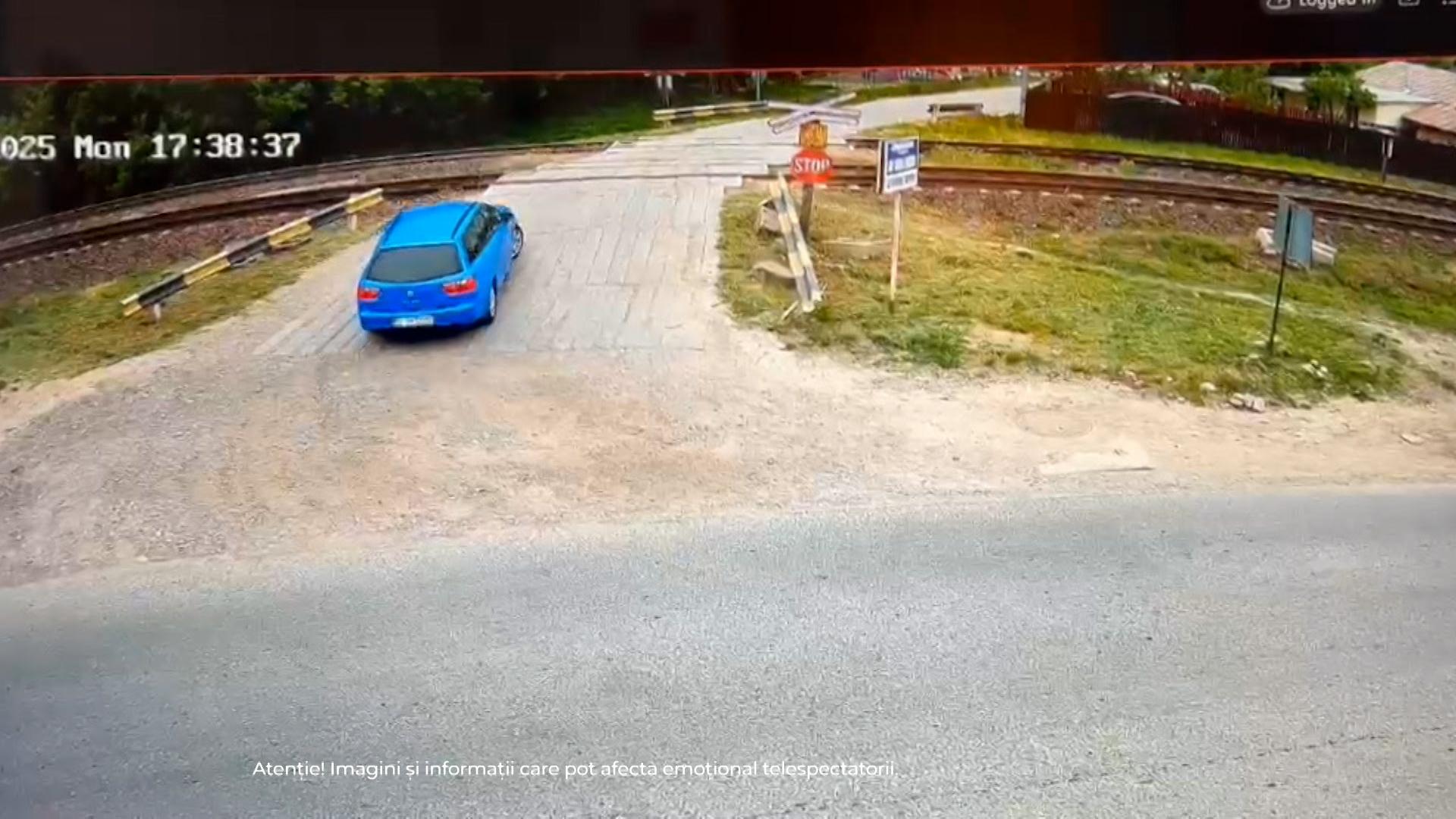 Ipotezele în cazul accidentului de la Iaşi, unde o maşină a fost spulberată de tren. Diana a fost la un pas de moarte, pe un drum pe care îl făcea zilnic