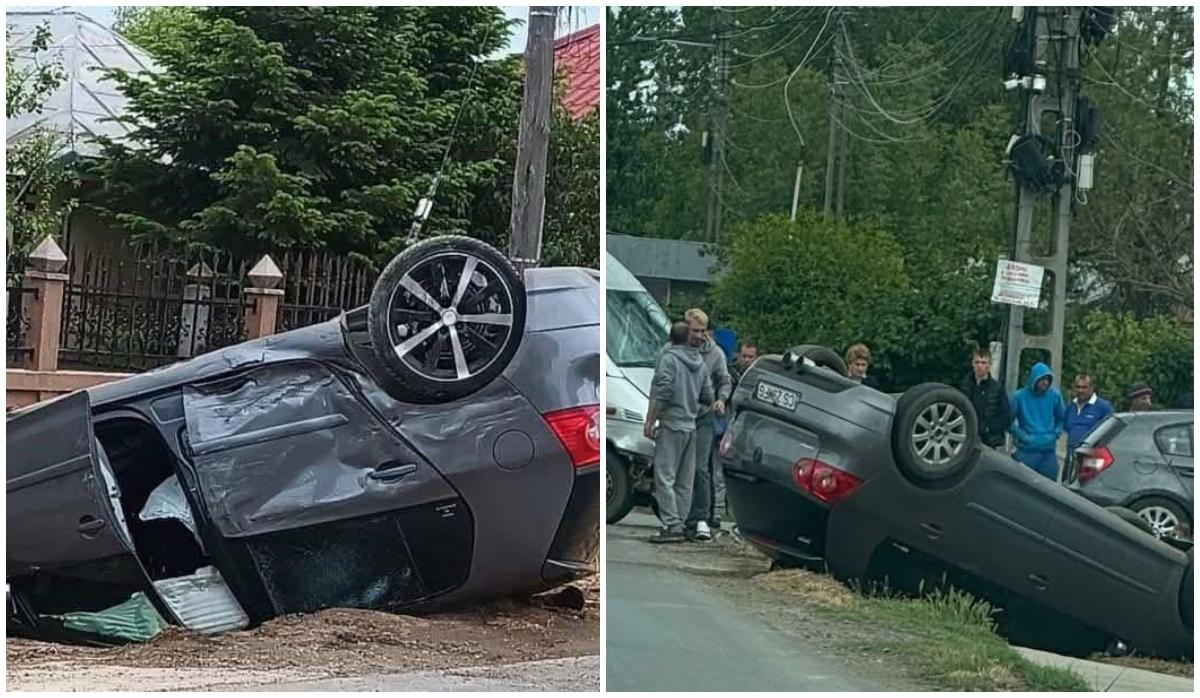 Un bebeluş şi mama lui au ajuns la spital, după ce maşina în care se aflau a fost lovită de o autoutilitară, în Brăila