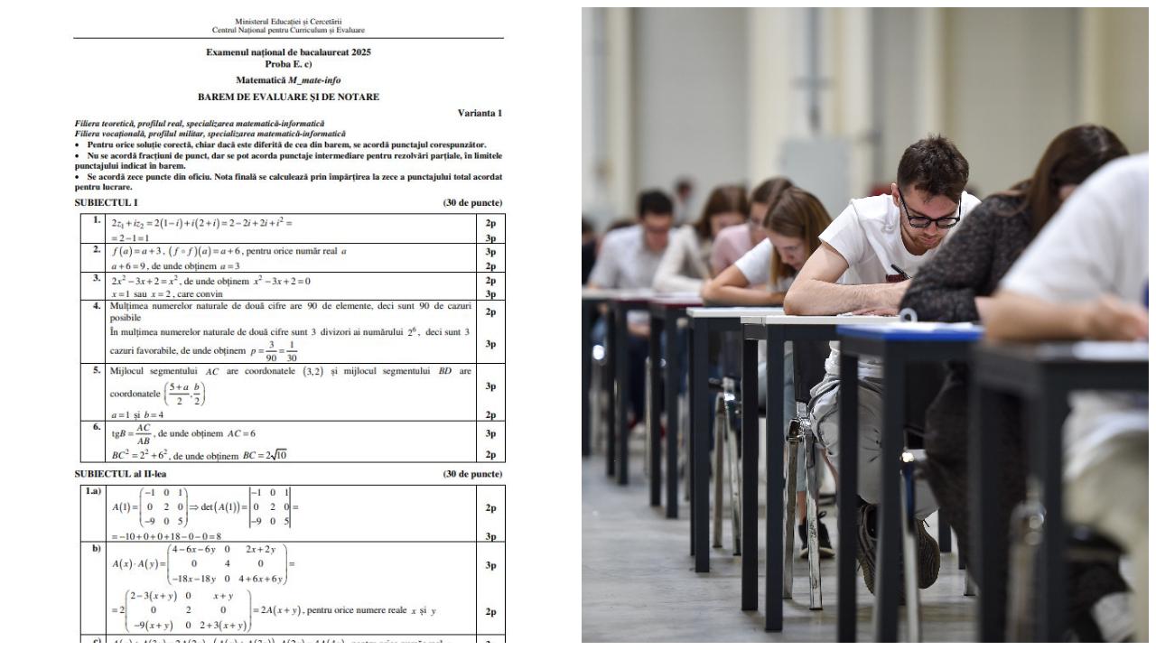 Barem de corectare Bacalaureat 2025 - matematică