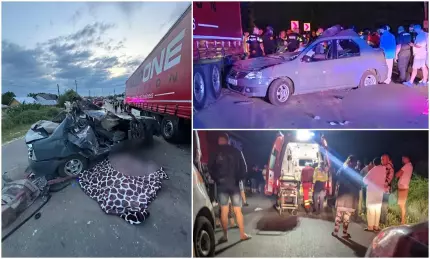 Tineri de 18 și 21 de ani, morți într-un Logan zdrobit de TIR în Galați. Șoferul mașinii nu avea permis Tineri de 18 și 21 de ani, morți într-un Logan zdrobit de TIR în Galați. Șoferul mașinii nu avea permis