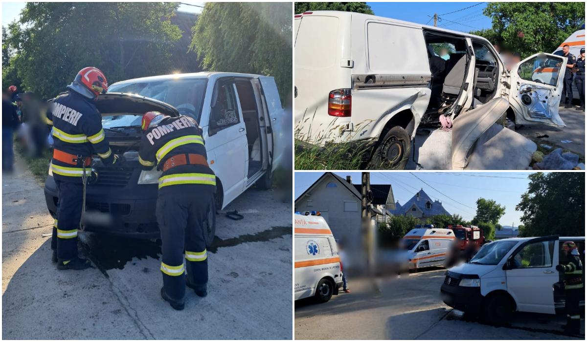 Tragedie evitată la limită în Botoșani. Mașină intrată pe contrasens, zece victime în urma impactului