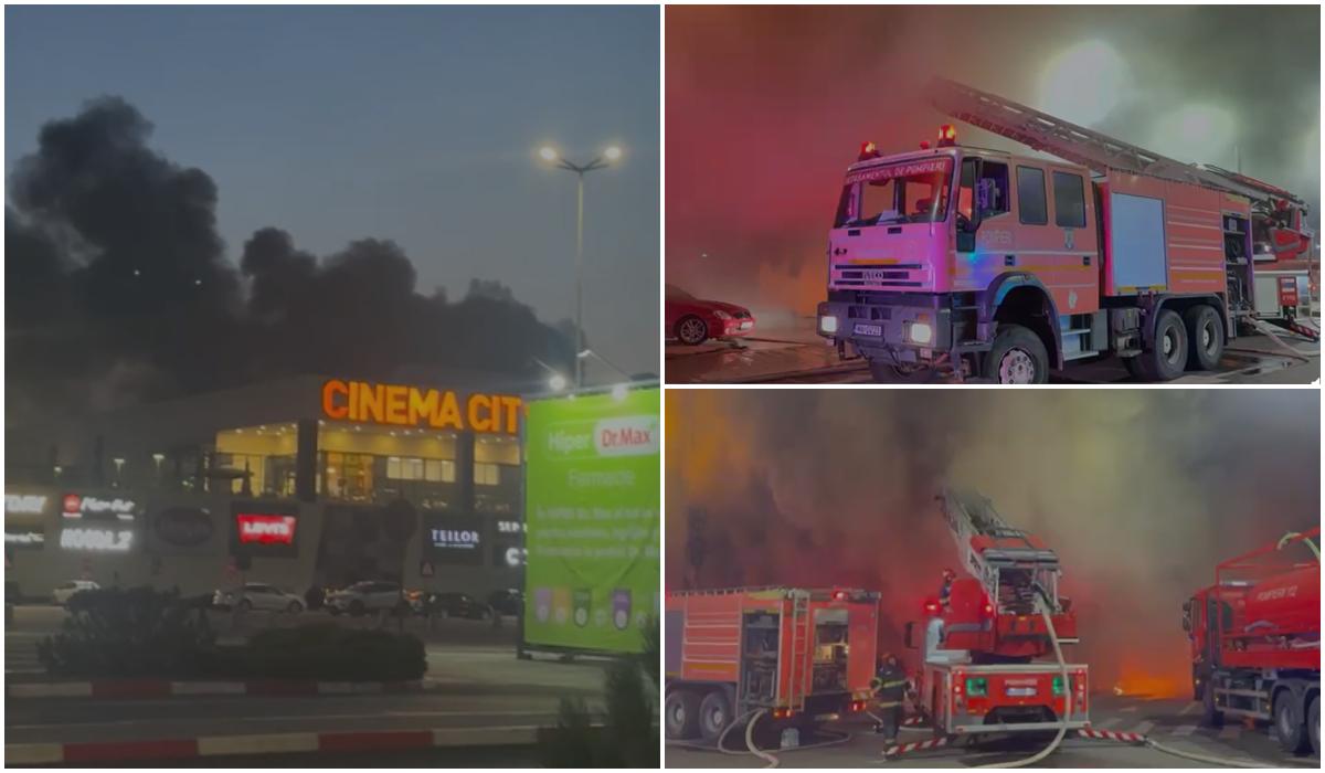 Flăcări uriașe într-o hală din Galați. Fumul dens a acoperit orașul, iar oamenii s-au autoevacuat