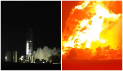 Momentul în care o mega-rachetă Starship explodează, în timpul unui test de rutină. SpaceX: O anomalie majoră Momentul în care o mega-rachetă Starship explodează, în timpul unui test de rutină. SpaceX: O anomalie majoră