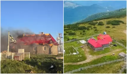 Incendiu devastator pe Vârful Vlădeasa Incendiu devastator pe Vârful Vlădeasa. Cabana și stația meteo, mistuite de flăcări