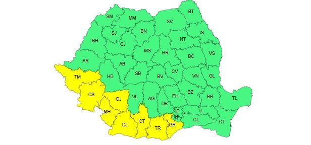 Cod galben de caniculă miercuri, 4 iunie