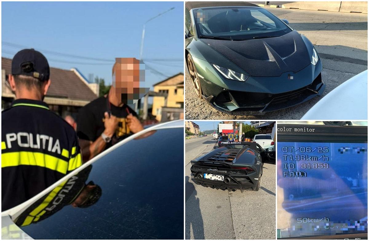 Andrew Tate, prins cu 196 km/h la volanul unui Lamborghini, într-o localitate din Argeș. A rămas fără permis