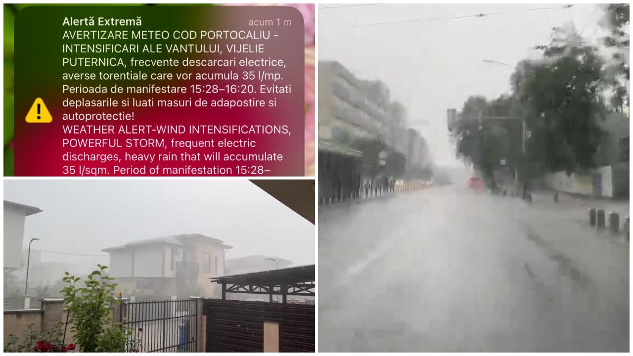 Cod portocaliu de vijelie puternică în Capitală