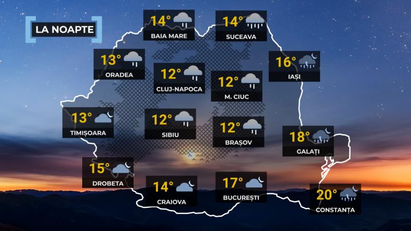Vremea de mâine 18 iulie. Se răceşte în cea mai mare parte a ţării. Temperaturile scad în nord şi centru Vremea de mâine 18 iulie. Se răceşte în cea mai mare parte a ţării. Temperaturile scad în nord şi centru