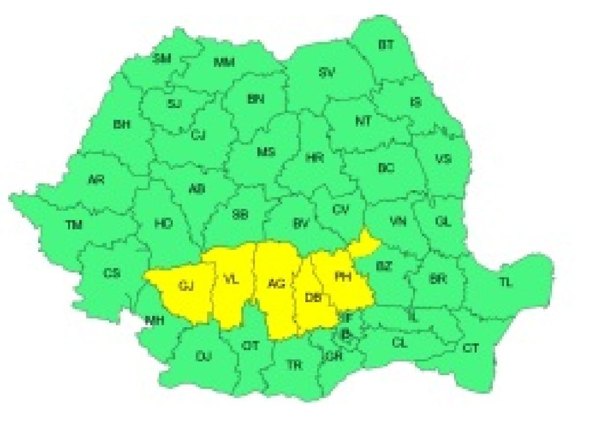 Meteo: Cod galben de ploi în 6 judeţe, până joi la ora 15. Şi în Bucureşti se anunţă precipitaţii