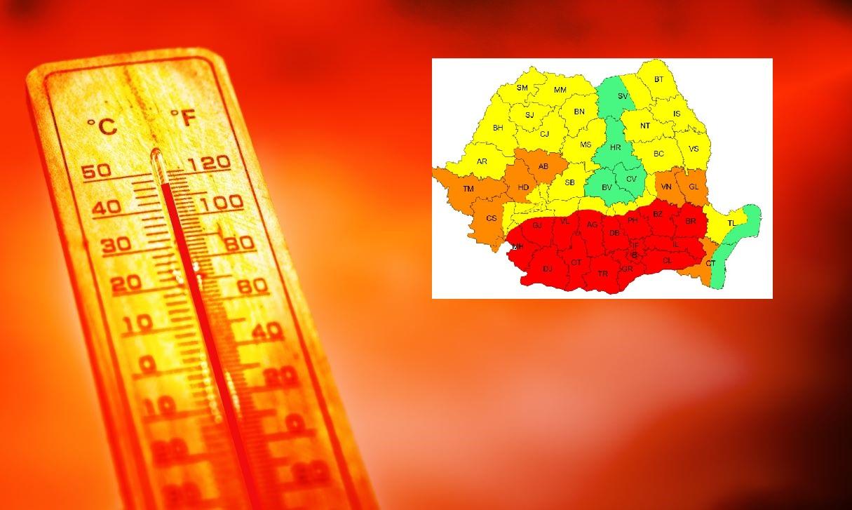 15 judeţe şi Capitala intră de la 10.00 sub cod roşu de caniculă. Vor fi 41 de grade Celsius la umbră