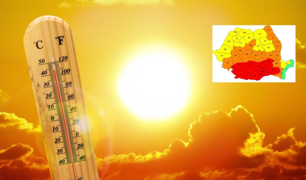 Codul roșu de caniculă, prelungit până miercuri pentru București și 14 județe. Se vor resimți spre 45 de grade
