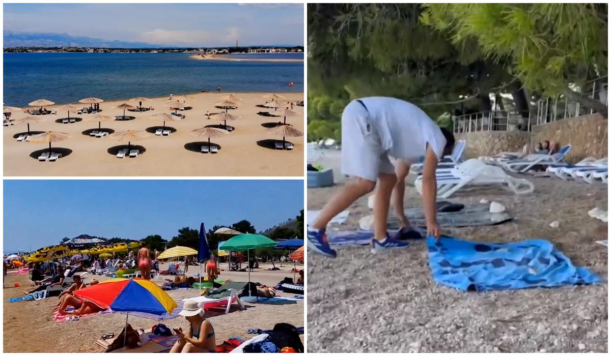 Poliţia şi voluntarii confiscă prosoapele lăsate peste noapte "ca rezervare" pe o plajă din Croaţia