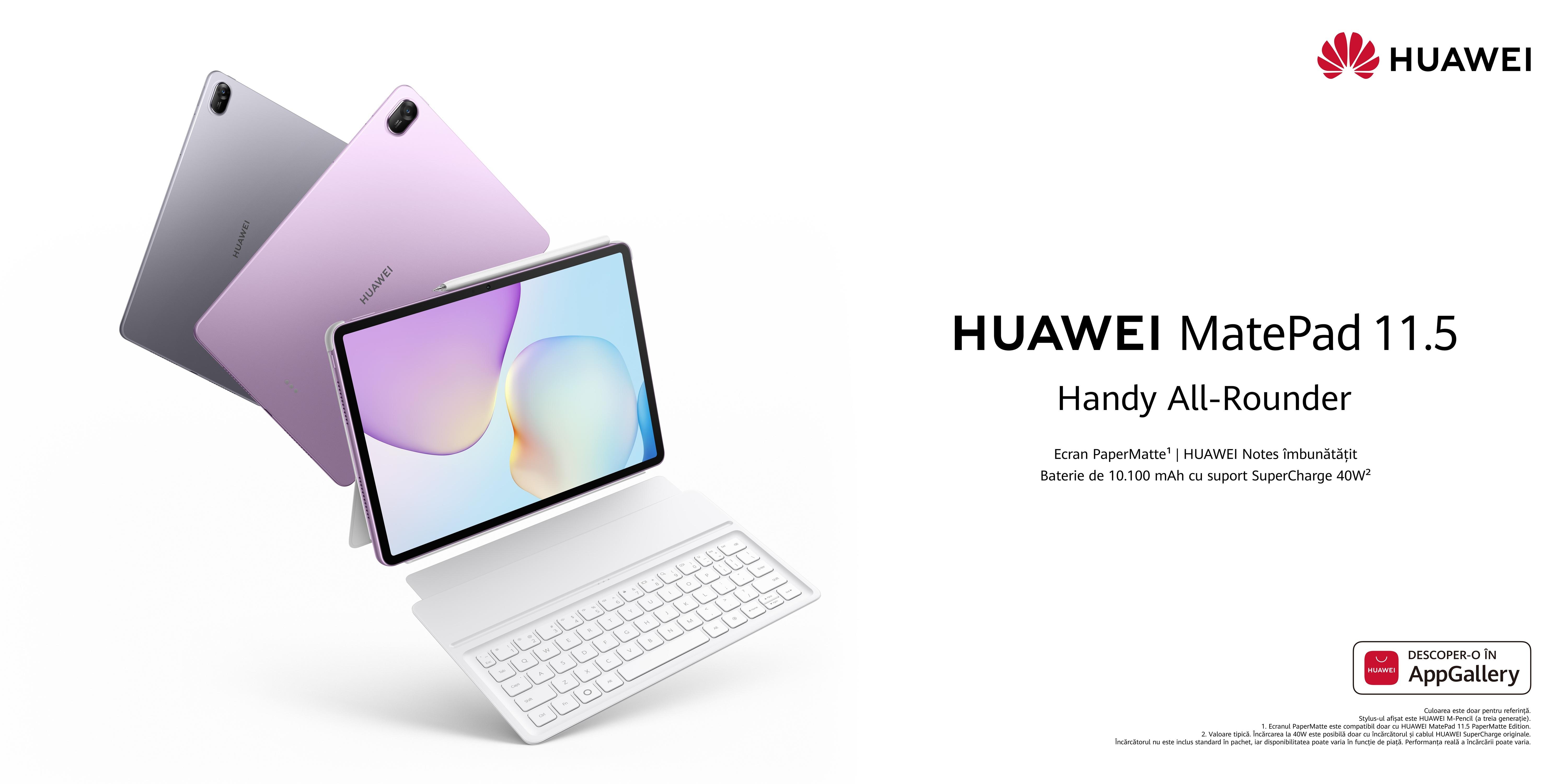 Ideală pentru muncă, studiu și relaxare: HUAWEI MatePad 11.5 impresionează la un preț accesibil