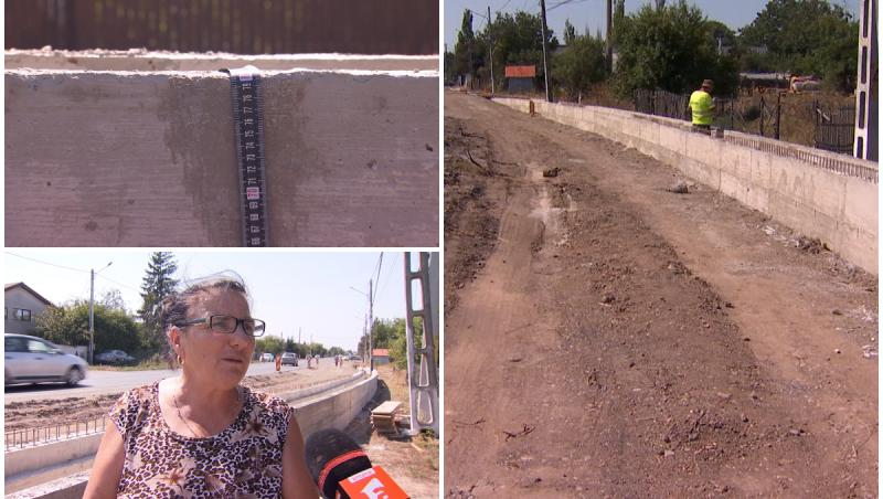 O comună s-a trezit cu maşinile blocate în curţi. Şoseaua, înălţată cu 80 de cm