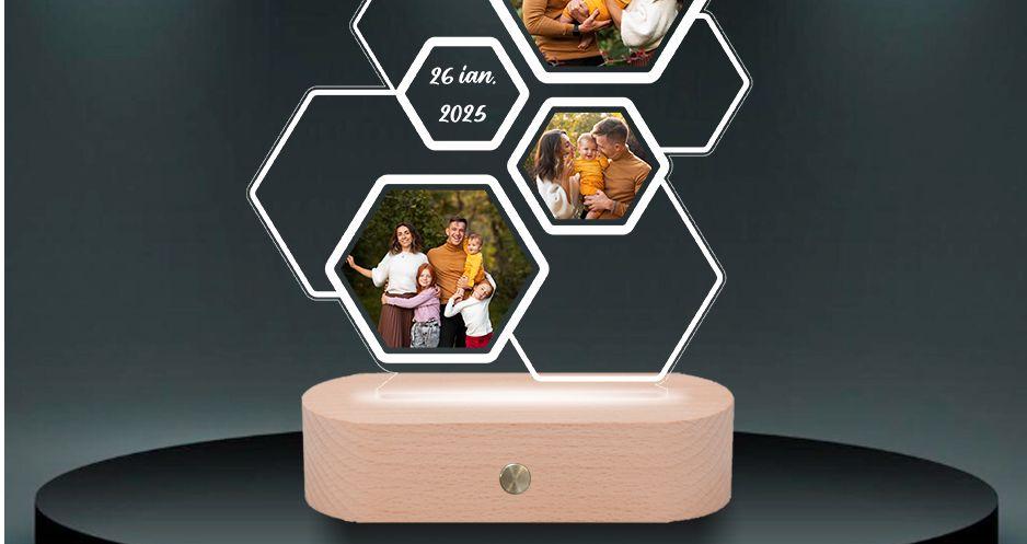 (P) Lampa LED personalizată cu poză – un cadou care transformă amintirile în lumină