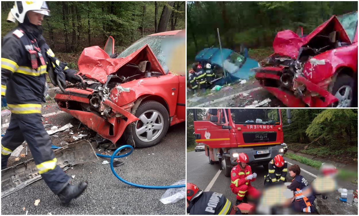 Șoferi morți după un accident înfiorător, în Bihor. Bucăți din mașini s-au împrăștiat zeci de metri pe șosea