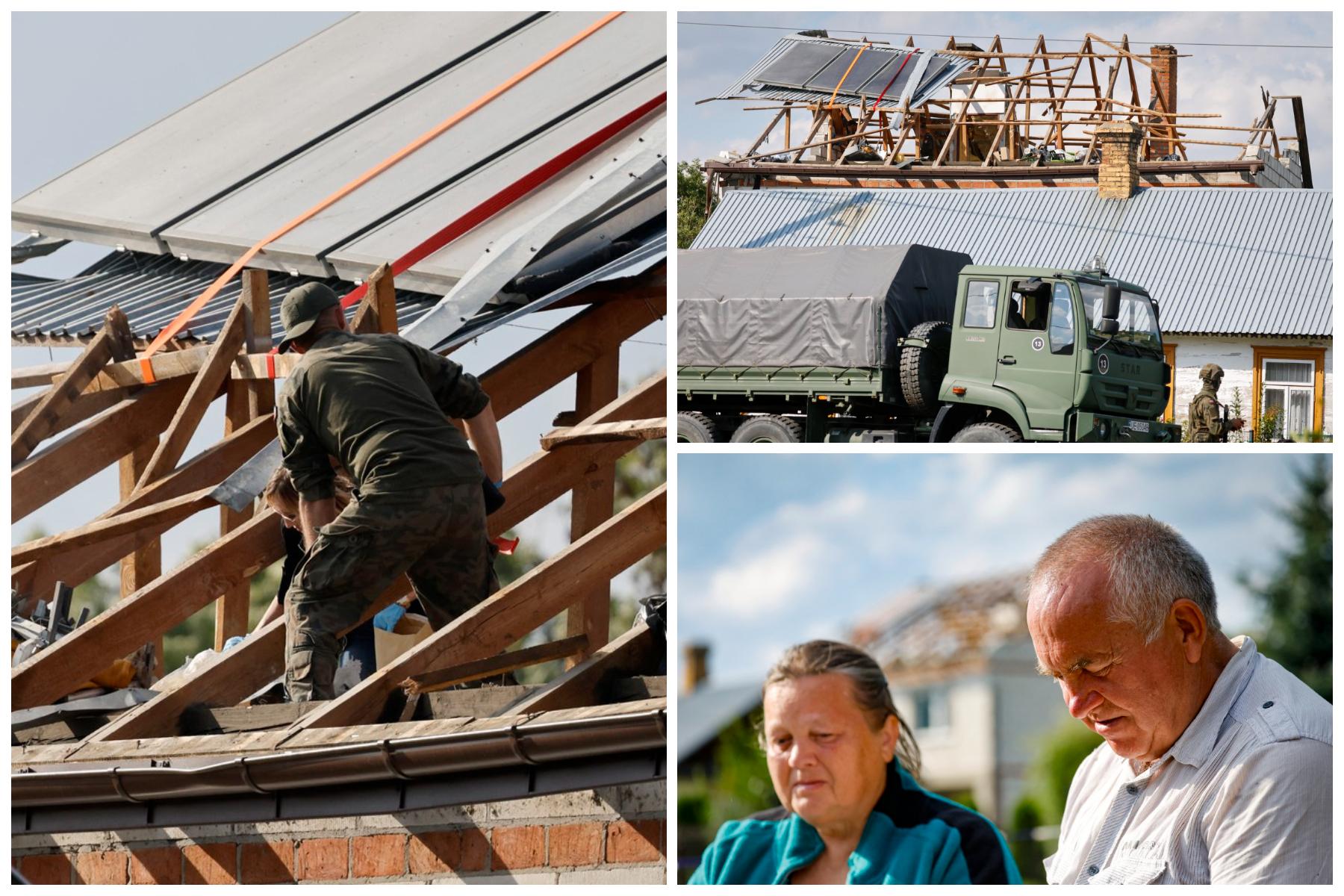 O rachetă lansată de pe un F-16 a lovit acoperișul casei avariate în timpul incursiunii dronelor rusești