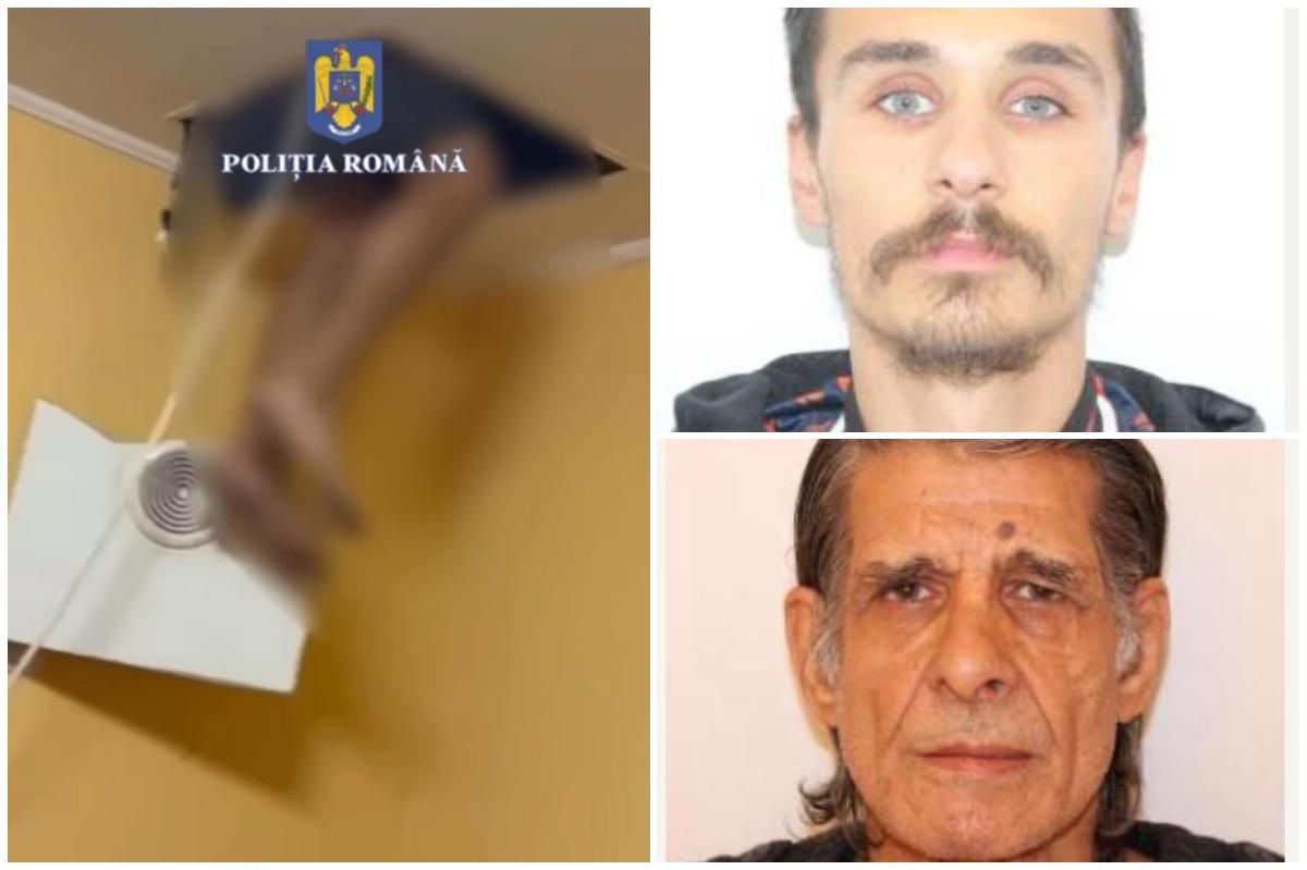 "Acuma ieşi afară". Momentul în care doi condamnaţi daţi în urmărire sunt găsiţi de mascaţi în tavanul casei