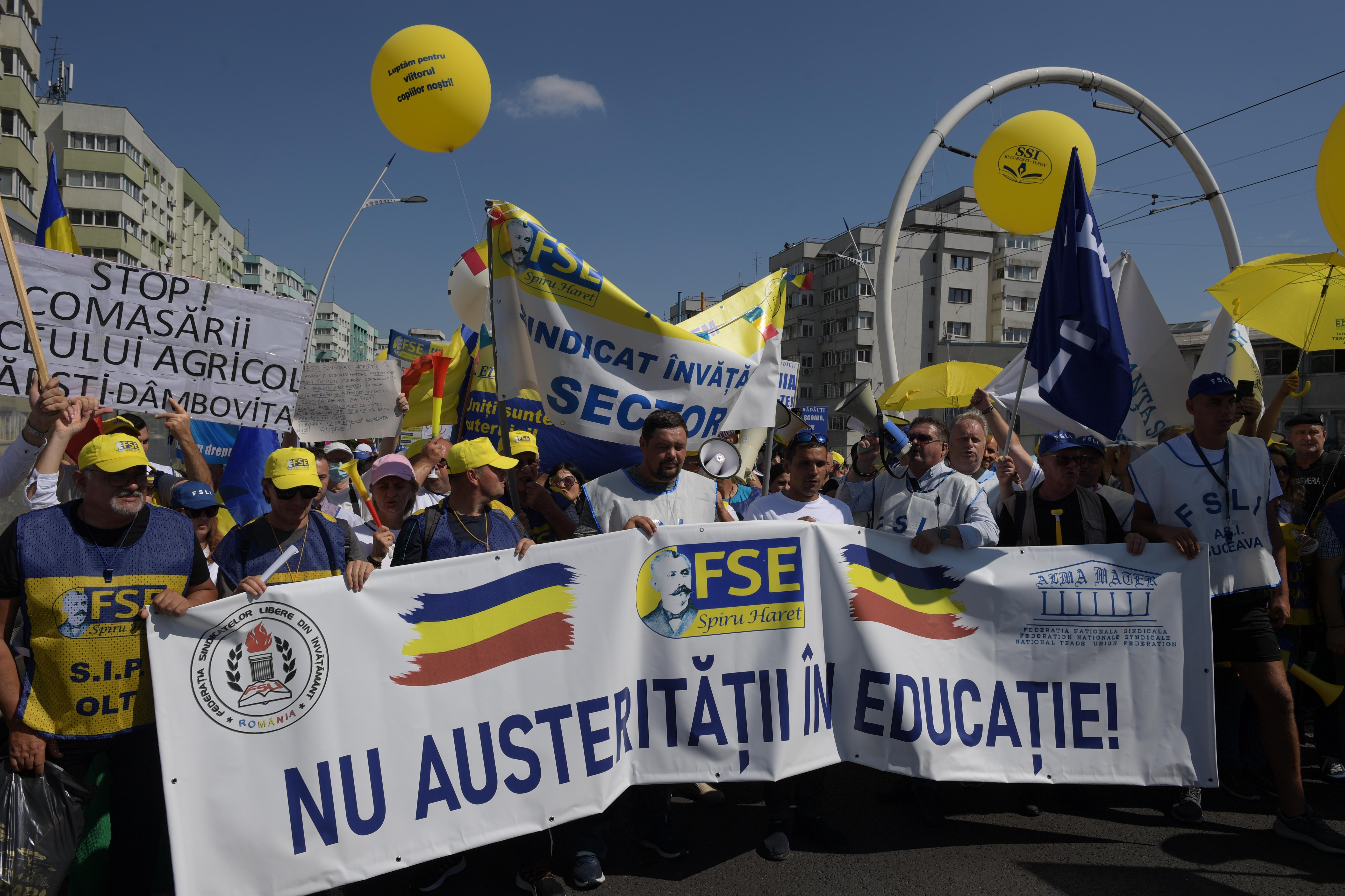 Sindicaliștii din educație amenință cu greva generală după întâlnirea cu Nicușor Dan: Protestele continuă