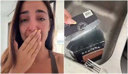 Ce a găsit o tiktokeriţă într-o cutie de lapte de migdale de la supermarket: "Nu pot să cred că am băut asta"