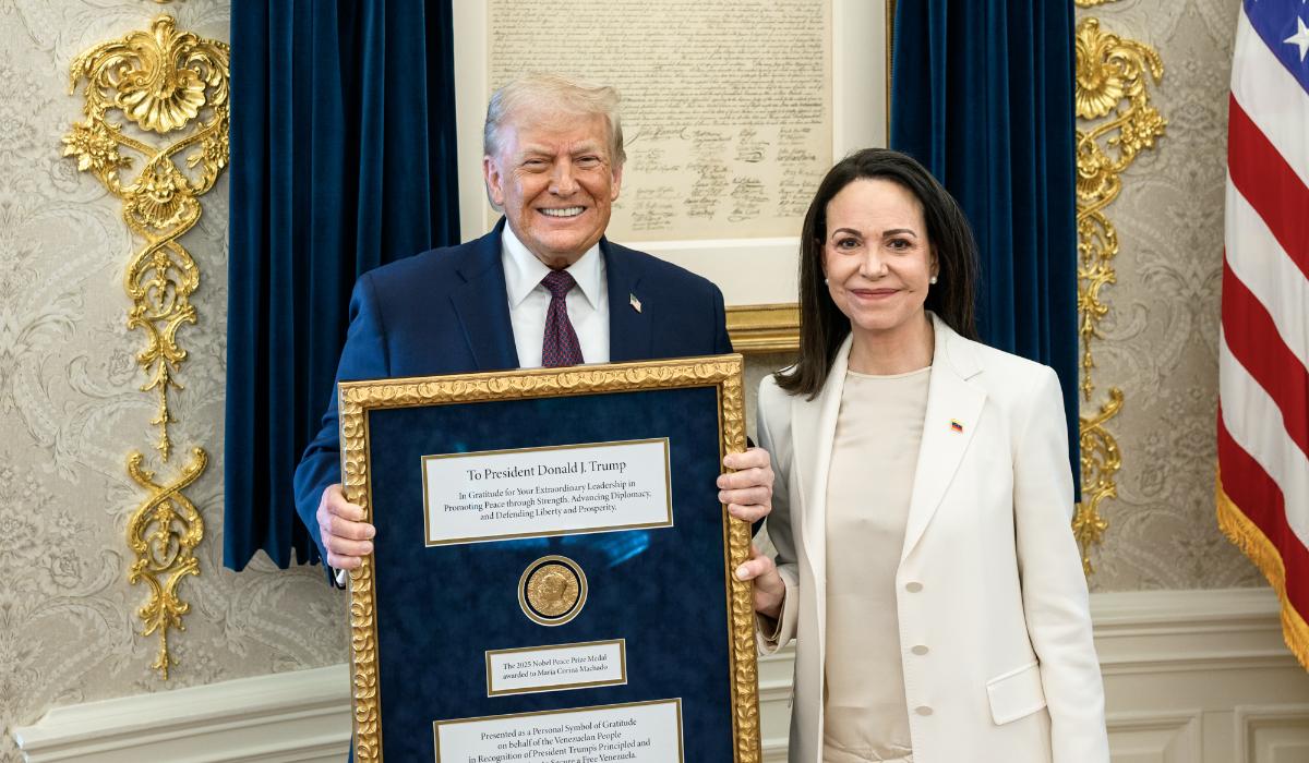 Machado i-a înmânat Premiul Nobel pentru Pace lui Donald Trump