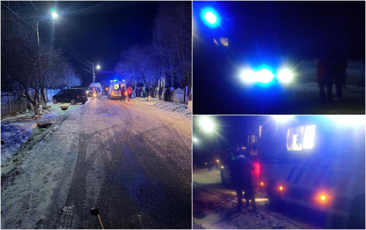 Un adolescent de 17 ani, mort după ce a intrat cu sania într-un cap de pod în Olt