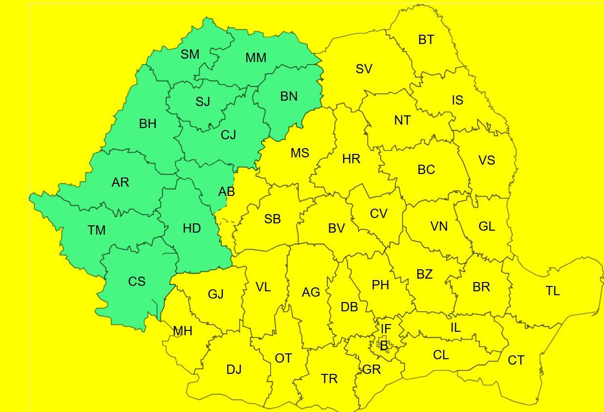 Aproape toată ţara intră în cod galben de ger. Patru zile de ger continuu şi temperaturi de -20 de grade