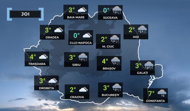 Vremea de mâine 22 ianuarie în ţară