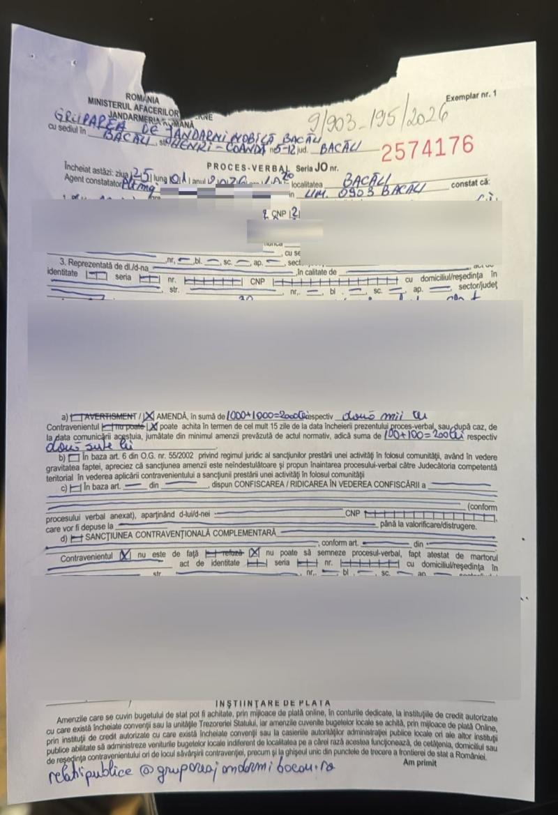 Jandarmerie: Procesul-verbal cu amenda unui român care a participat la protestele din 24 Ianuarie este un fals Jandarmerie: Procesul-verbal cu amenda unui român care a participat la protestele din 24 Ianuarie este un fals