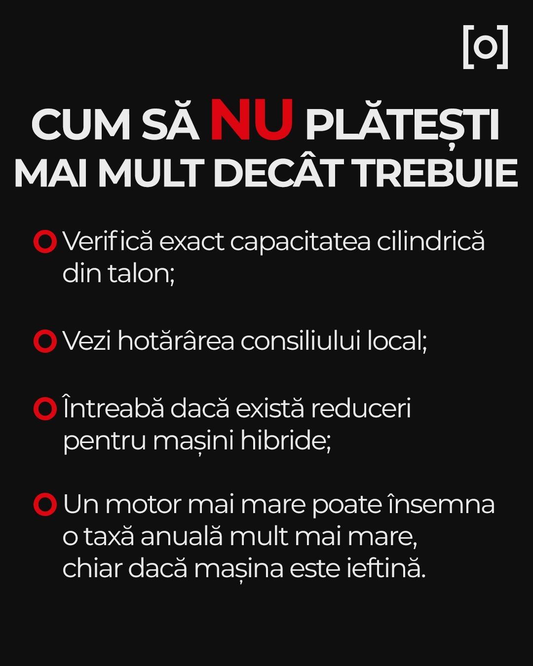 INFOGRAFIE GHIDUL Impozitelor AUTO şi MOTO în 2026. Cum afli cât trebuie să plăteşti pentru vehiculul tău